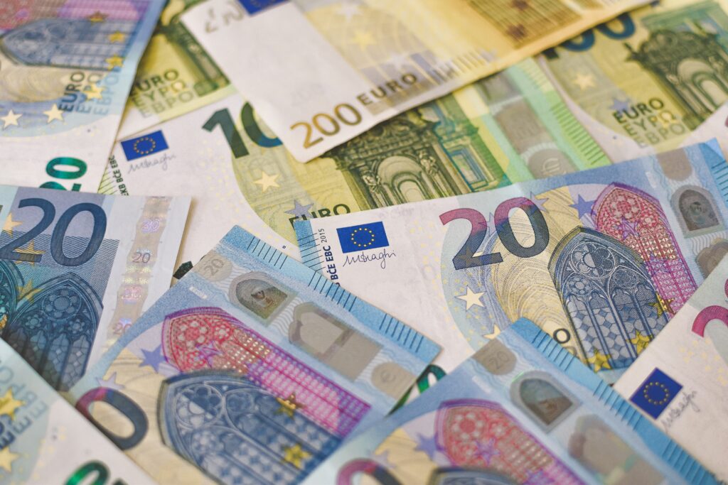 pile of euro bills