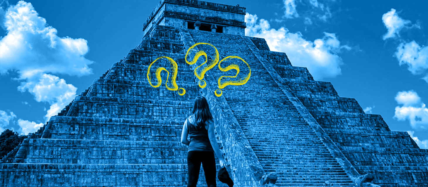 is being a digital nomad worth it? - girl standing in front of chichen itza pyramid