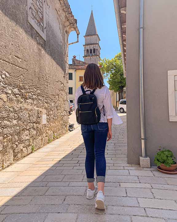 best cities in croatia for digital nomads - woman walking in Croatian city