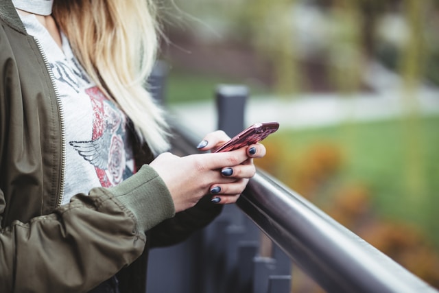 esim for international travel - girl texting